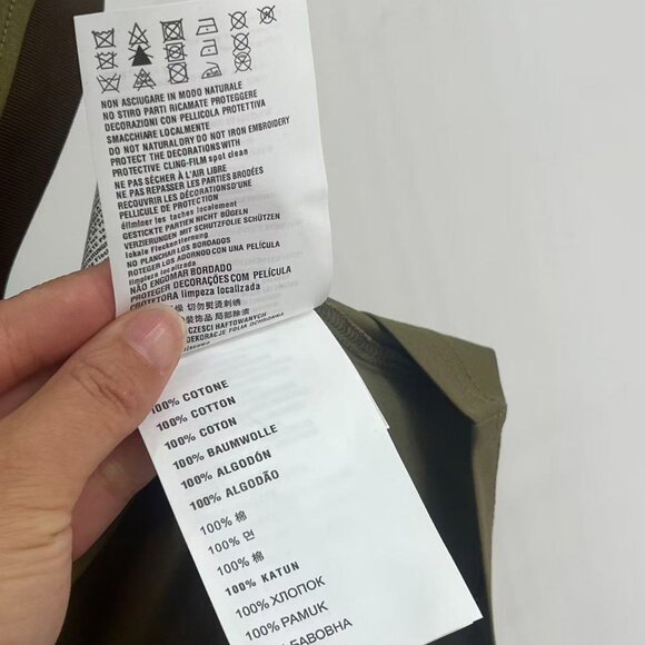 Miu Miu Olive Green Color-Blocked Flocked Logo Short-Sleeve T-Shirt, Size S - Picture 6 of 9